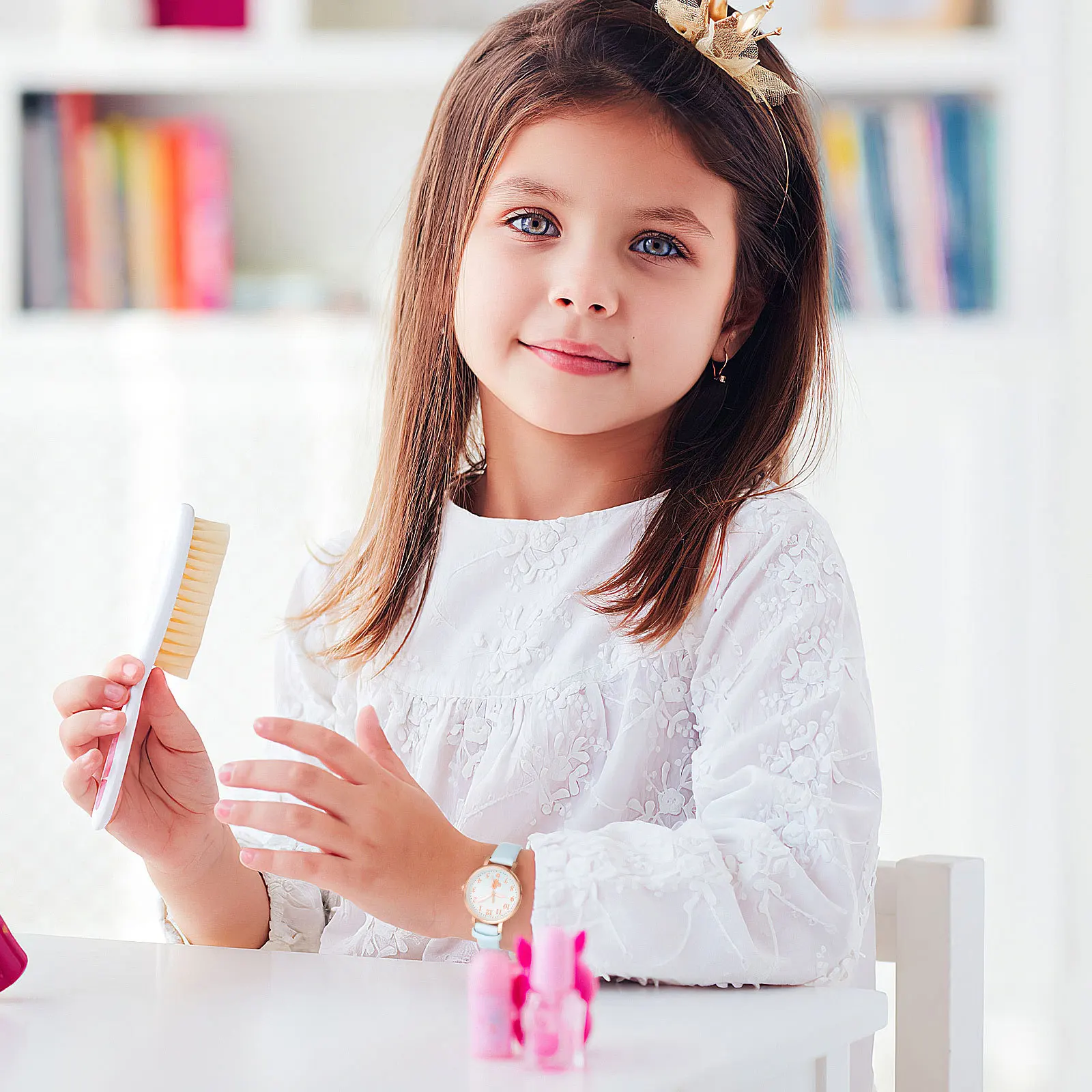 ساعة مضيئة للفتيات سهلة القراءة بمينا قابل للتعديل وحزام مريح كاجوال للأطفال وساعة يد للأطفال #4