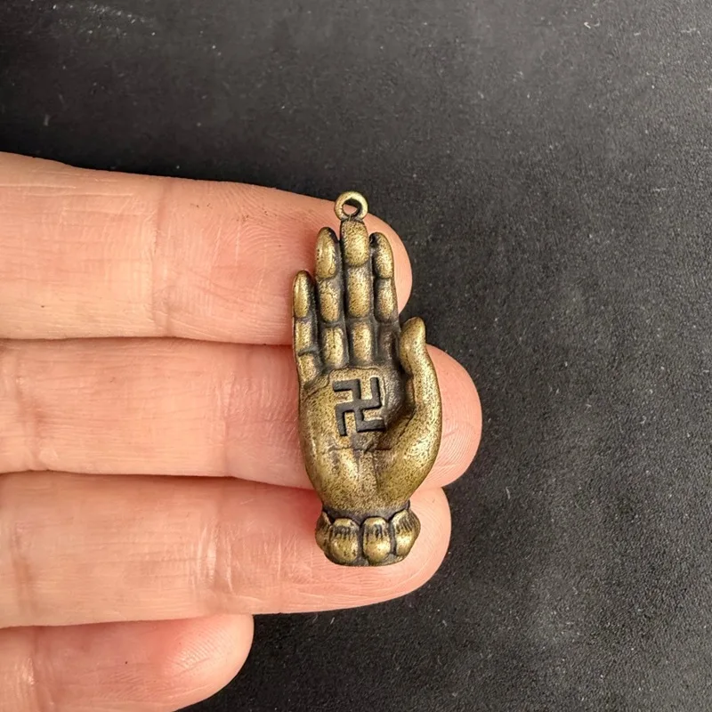 Brass Tibetan-style small DIY parts: Lotus Buddha hand pendant jewelry accessory