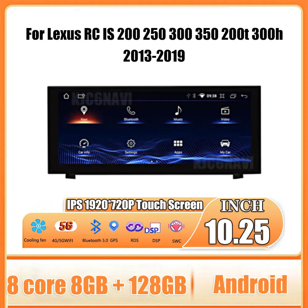 

Android 13 System For Lexus RC IS 200 250 300 350 200t 300h Video Player Support GPS Auto Radio Wireless Carplay Camera DVR BT