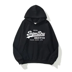 2024 UK Superdry Ultinmate Dry Autumn Men's Fashion Hoodie with Letter Print and Velvet Warm Hip Hop Jacket Couple's Clothing