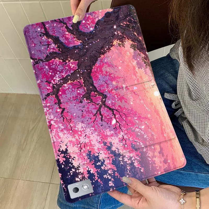 

Чехол для планшетов Lenovo Xiaoxin Tab Pad K11 K10 M10 P11 3rd Plus Pro Legion Y700 Y900 Gen4 2 с художественным принтом «Пейзаж с цветами и деревьями», подарок