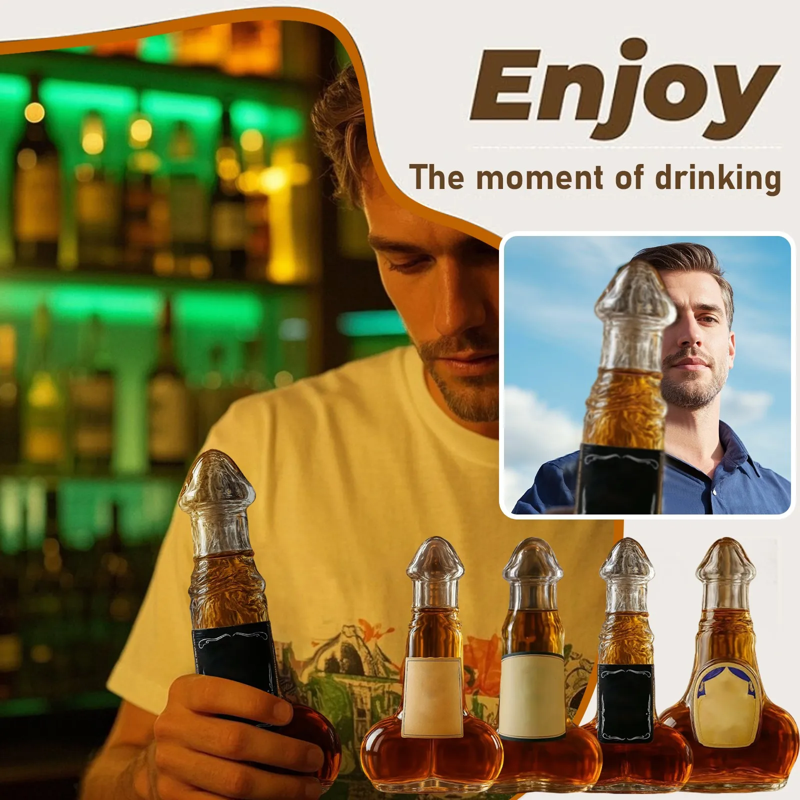 

Creative spoof bar decanter,transparent wine separator,interesting shaped whiskey decanter for party bar night show