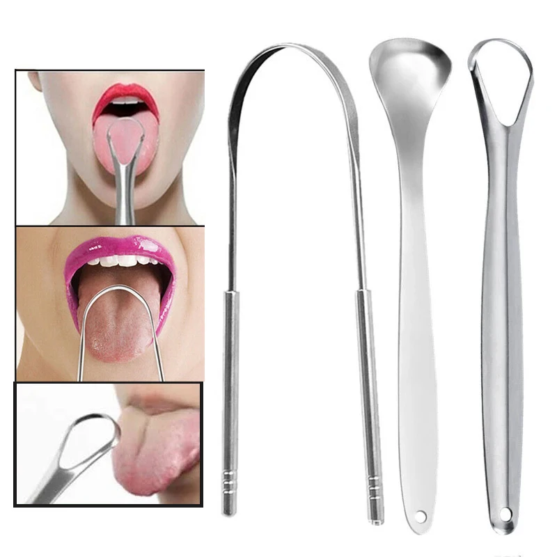 Tongue Scraper Professional Stainless Steel Tongue Scrapper Washable Tongue Scraper For Oral Hygiene Oral Care Cleaning Tool