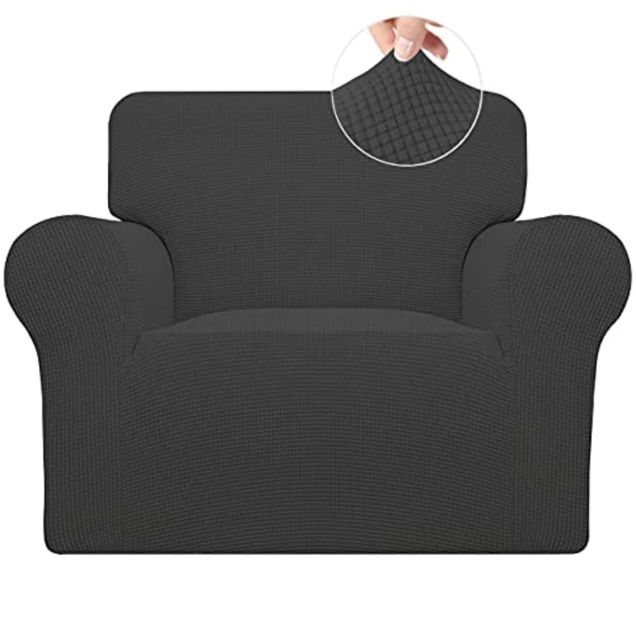 Washable Dark Gray Stretch Sofa Slipcover Protector