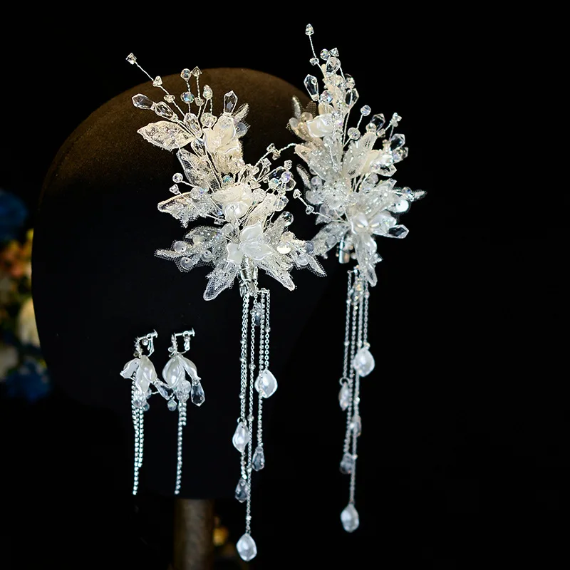 Nieuwe mode handgemaakte bruidshoofdtooi een paar haarclips haaraccessoires bruiloft bruidsjurk make-up haarspeldjes accessoires