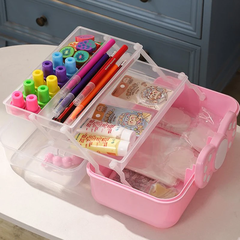 Multi-layer Hairpin Organizer Cute Girl Jewelry Case Head Rope Headband Display Rack Jewelry Necklace Stationery Storage Box