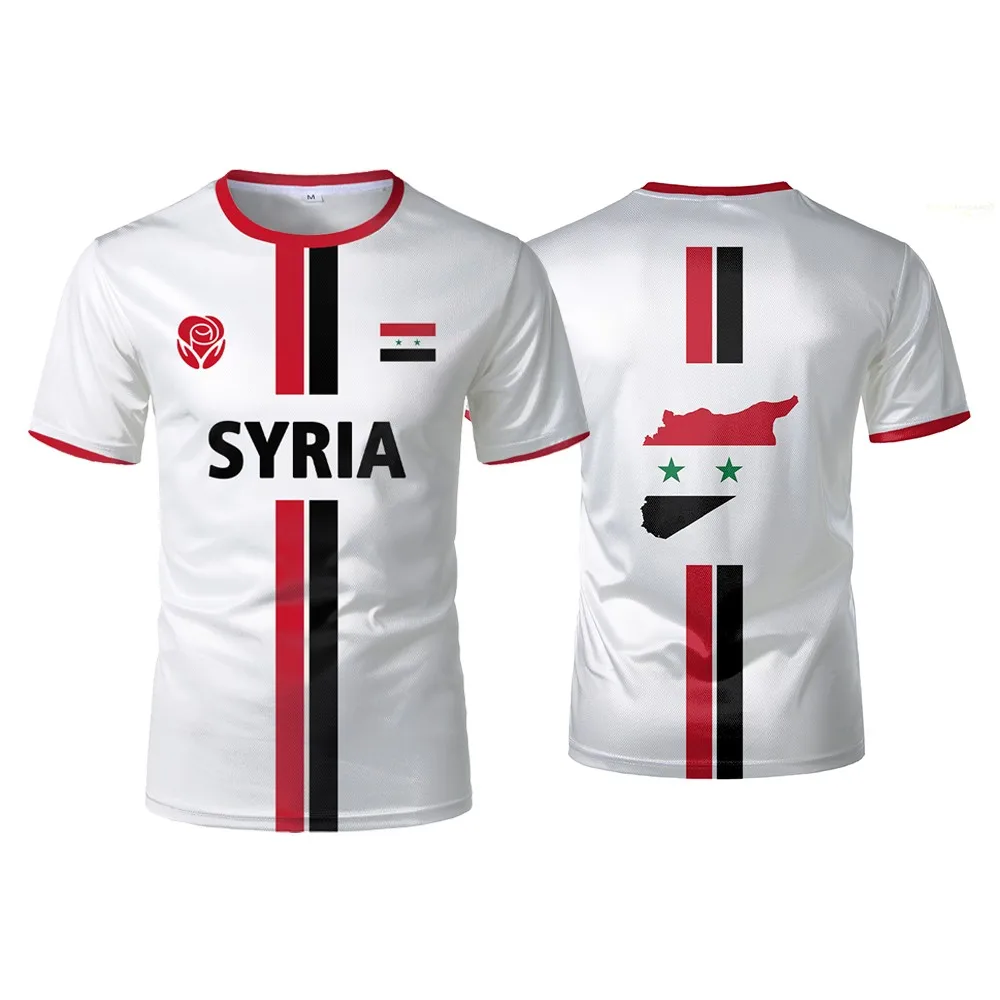 

New Syria Football Shirt Men's Sports T-shirt Syrian Flag Street Oversized Top Neutral Casual Pattern T-shirt Men's Gift