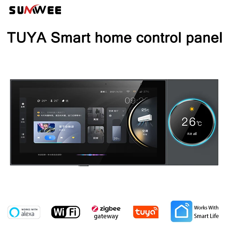 

6inch TUYA ZIGBEE Central Control Multiroom Smart Home Audio System Bluetooth TFcard Micro-USB Local Playing Wall Amplifier