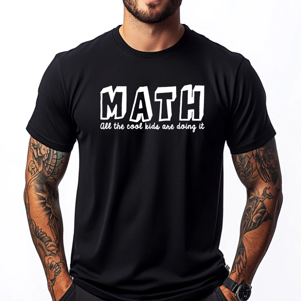 

Math All The Cool Are Doing It Black Graphic T Shirts Men's Clothing 2025 Vaporwave Luxury Clothing Breathable Printed