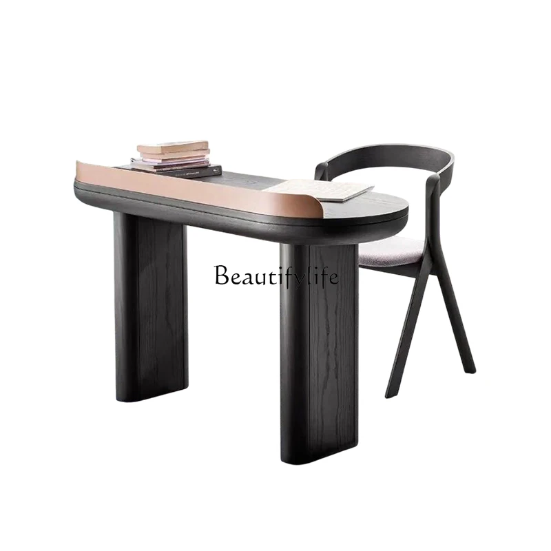 

Italian solid wood desk household writing desk antique small apartment computer desk study