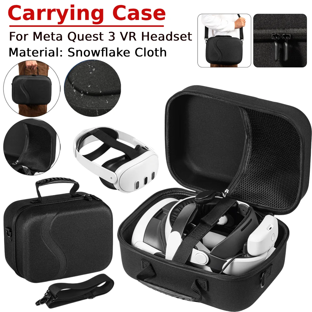 Carrying Case for Meta Quest 3 for BOBOVR M3 PRO Elite Strap Storage Case Hard Shell Case for Travel and Home Storage