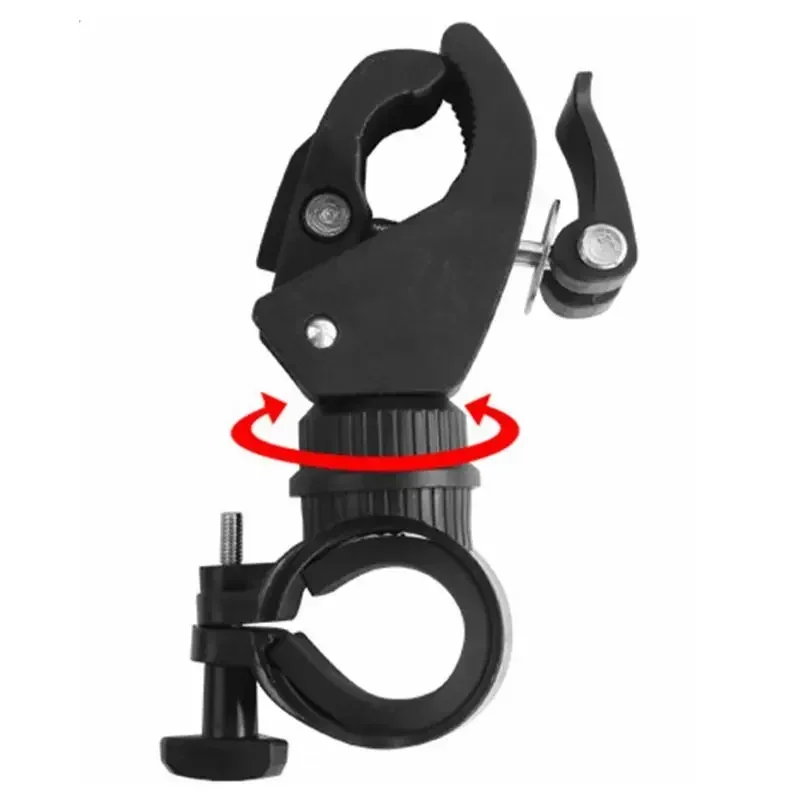 Bicycle Handlebar Flashlight Clip Holder Riding Handlebar Universal 360 Degree Rotating Bike LED Torch Mount Clamp Grip Bracket