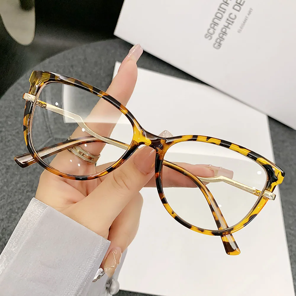 

New Fashion Colourful Cat Eye Anti Blue Light Glasses Women Men Leopard Blue Light Blocking Eyewear Computer Optical Spectacles