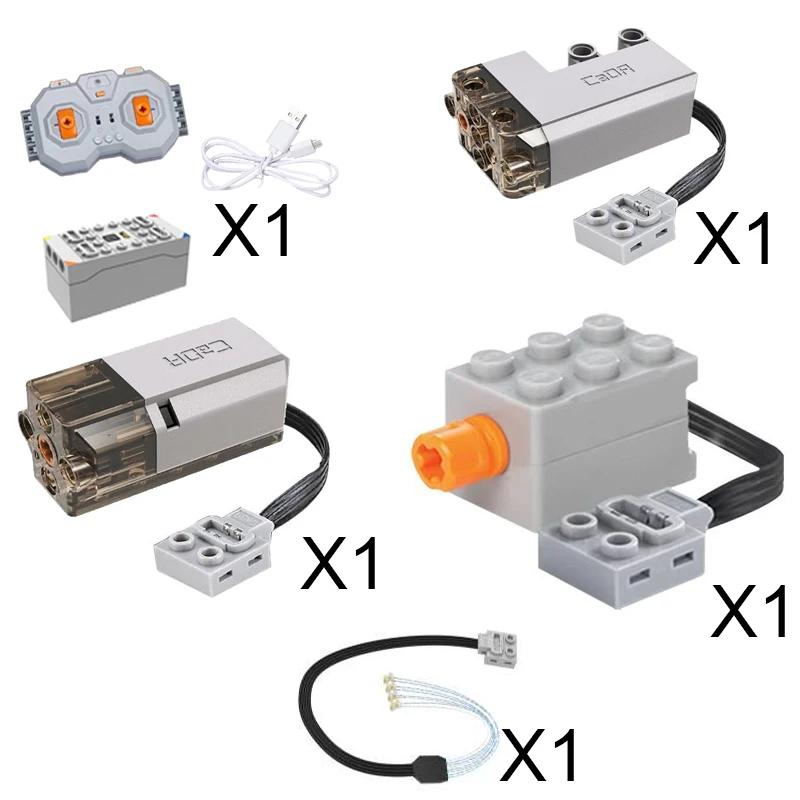 Cada-caja de batería de bloque de función de potencia C61024w, luz Led y ladrillos remotos, Kit de Motor de ladrillo, Micro bloques de construcción, regalo para niños