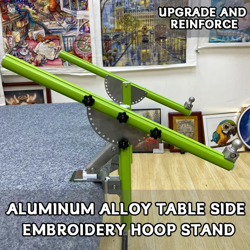 Adjustable Aluminum Alloy Embroidery Hoop Stand Desk Mount Cross Stitch Frame Holder Heavy Duty Table Clamp Needlework Support