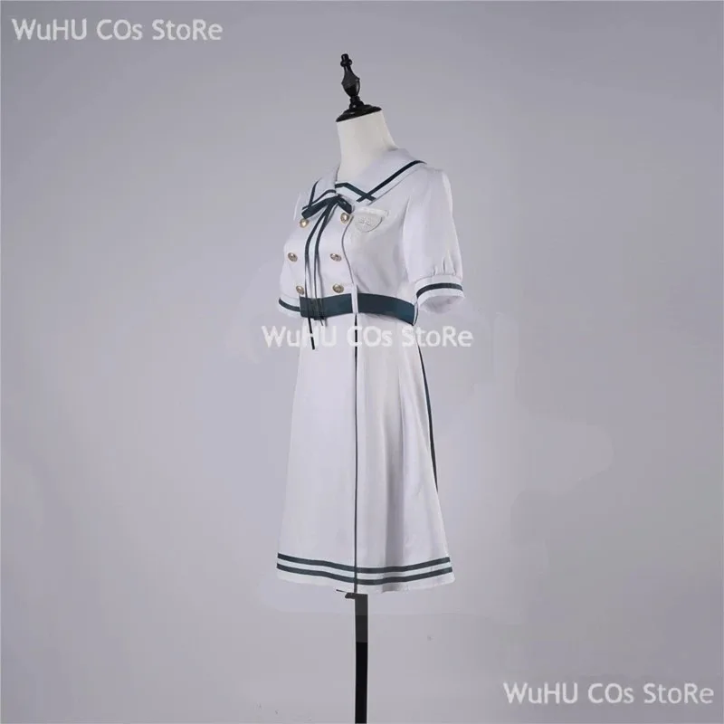 

a7d@Anime BanG Dream Mutsumi Wakaba Cosplay Costume Wig Mortis Cosplay Costume White Sailor Dress Uniform Women Party Suit Hallo