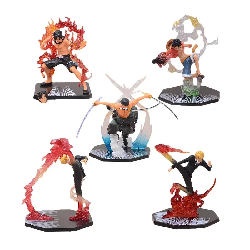 One Piece Monkey D·Luffy Action Figure Combat Statue Collection Blazing Fist Roronoa Zoro Sanji Anime Model Miniature Ornaments