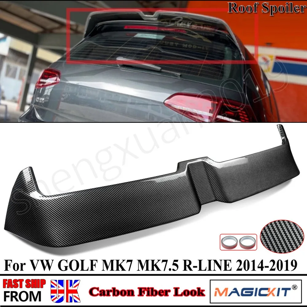 LOOK IN CARBONIO SPOILER POSTERIORE PER VW GOLF MK7 MK7.5 R LINE Hatch 2014 2015 2016 2017 2018 OETTINGER STYLE Baule di Coda Lip Spoiler