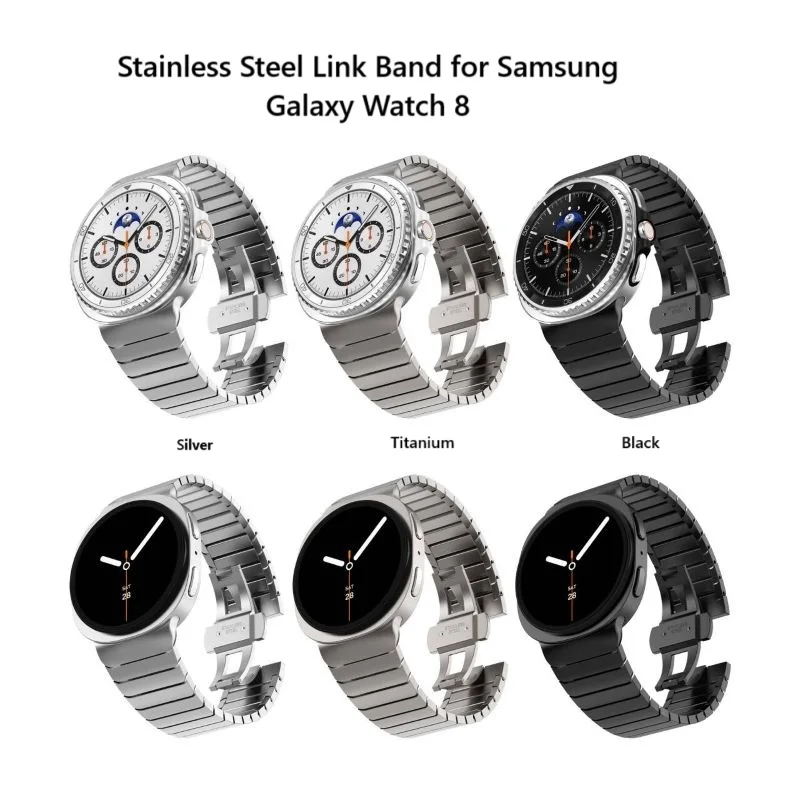 

Ремешок из нержавеющей стали для Samsung Galaxy Watch 8, 40 мм, 44 мм, деловой металлический браслет, ремешок для Galaxy Watch 8 Classic, 46 мм