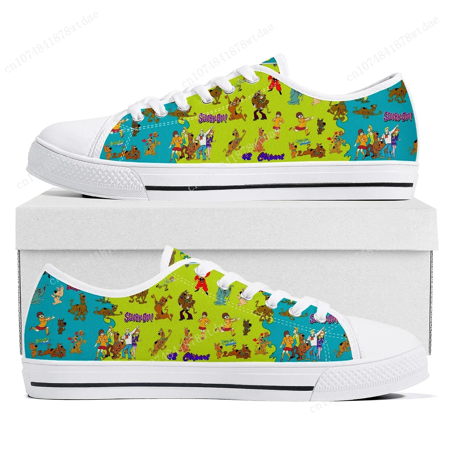 Cheech And Chong With S-Scoobys Smoke Low Top Sneakers Womens Mens Teenager High Quality Canvas Sneaker Couple Custom Made Shoes