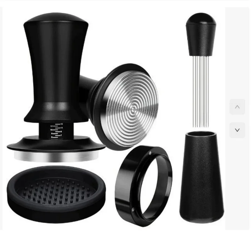 

4Pcs Espresso Accessories Kit Coffee Distributor and Tamper Leveler Tool and Dosing Funnel Set Fits 51 Mm