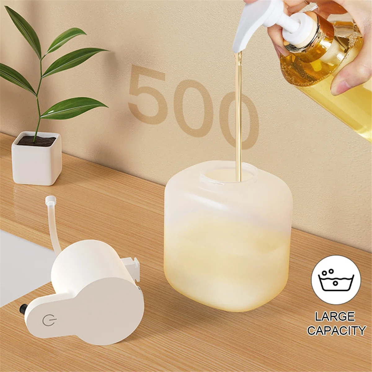 

HFIL_550ml Автоматическая сенсорная ручная машина с инфракрасным датчиком, электрический диспенсер IPX5, водонепроницаемый для дома, черный A