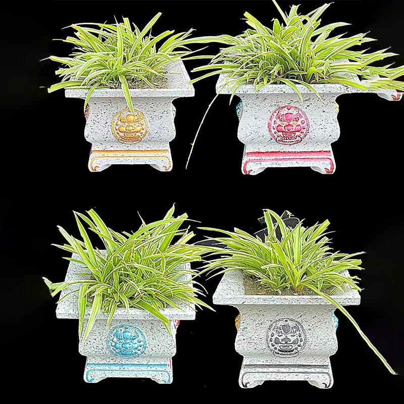 Flower Pot Cement Mold With Thickened Square Bottom and European Square Four Corner Horticultural Decoration