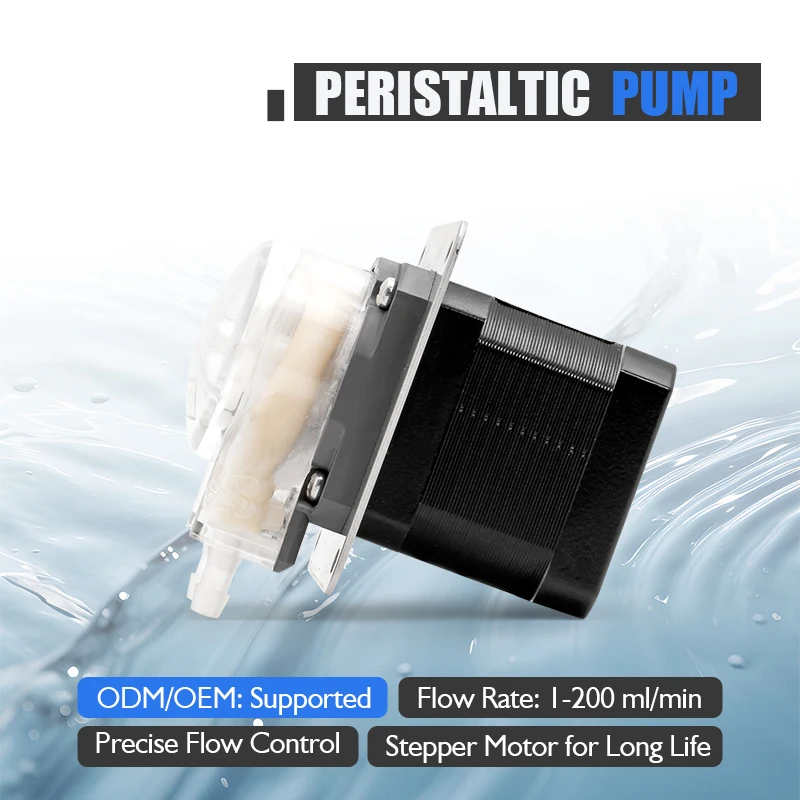 High Precision 24v Stepper Motor Peristaltic Pump 260ml/min for Beverage Filling Small Peristaltic Liquid Dosing Pump
