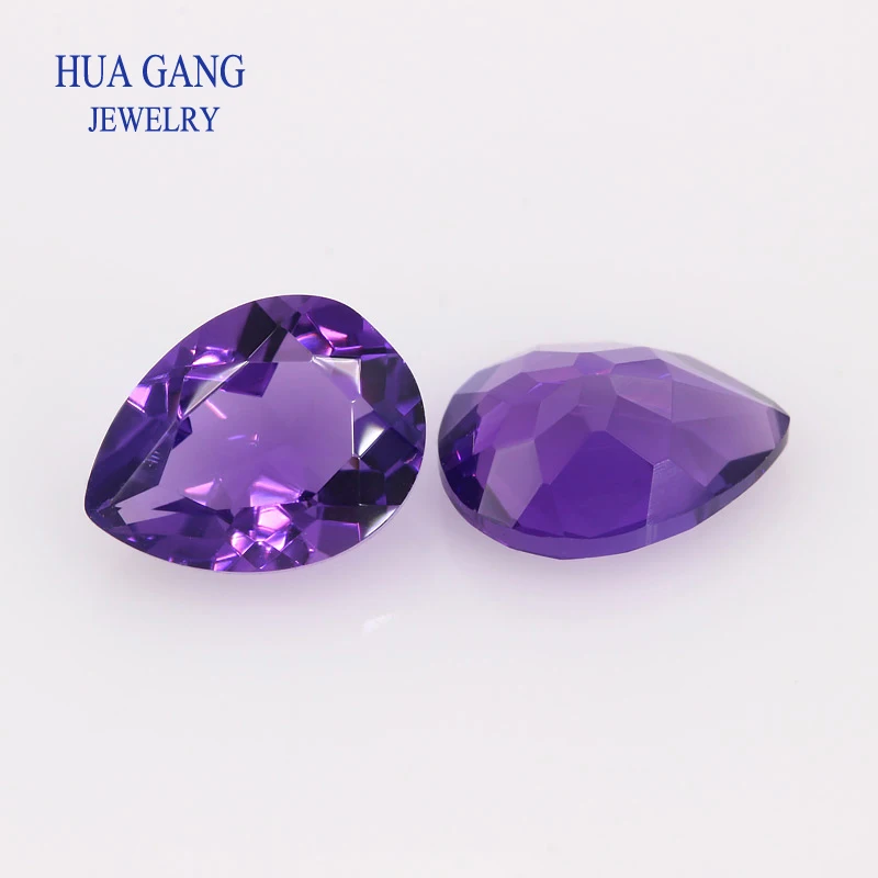 Synthetic crystal amethyst  Blue yellow green color Loose Gemstone Oval pear Emerald cut Shape For DIY Jewelry Making