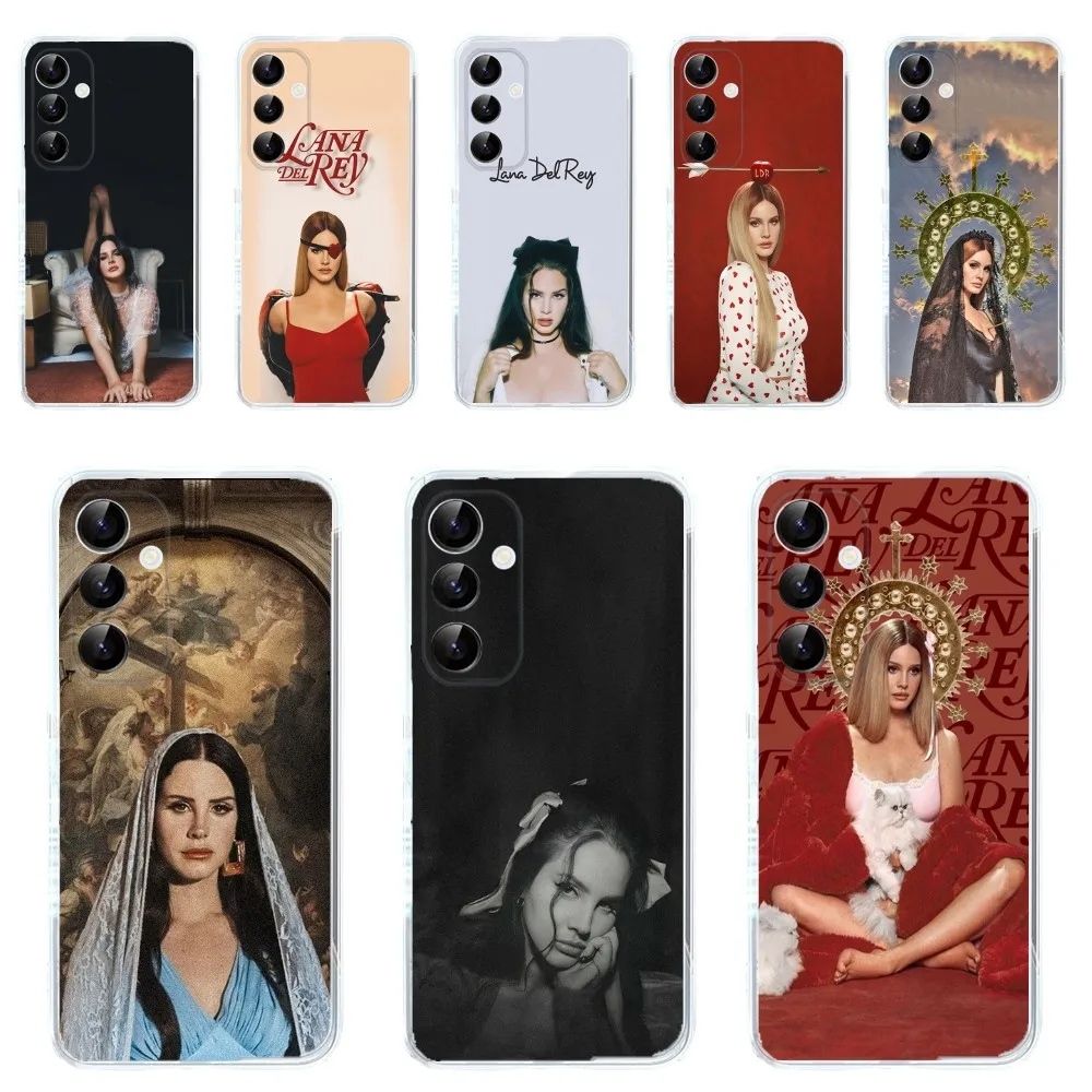 L-Lana Del R-Rey Singer Phone Case For Samsung Galaxy A71,70,52,51,40,31,A50,30S,21S,Note20ultra Transparent Cover