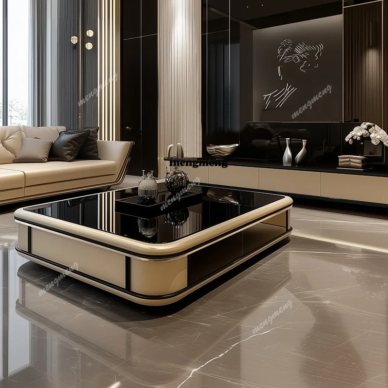 

Household living room modern simple glass new light luxury minimalist high-end creative coffee table small apartment
