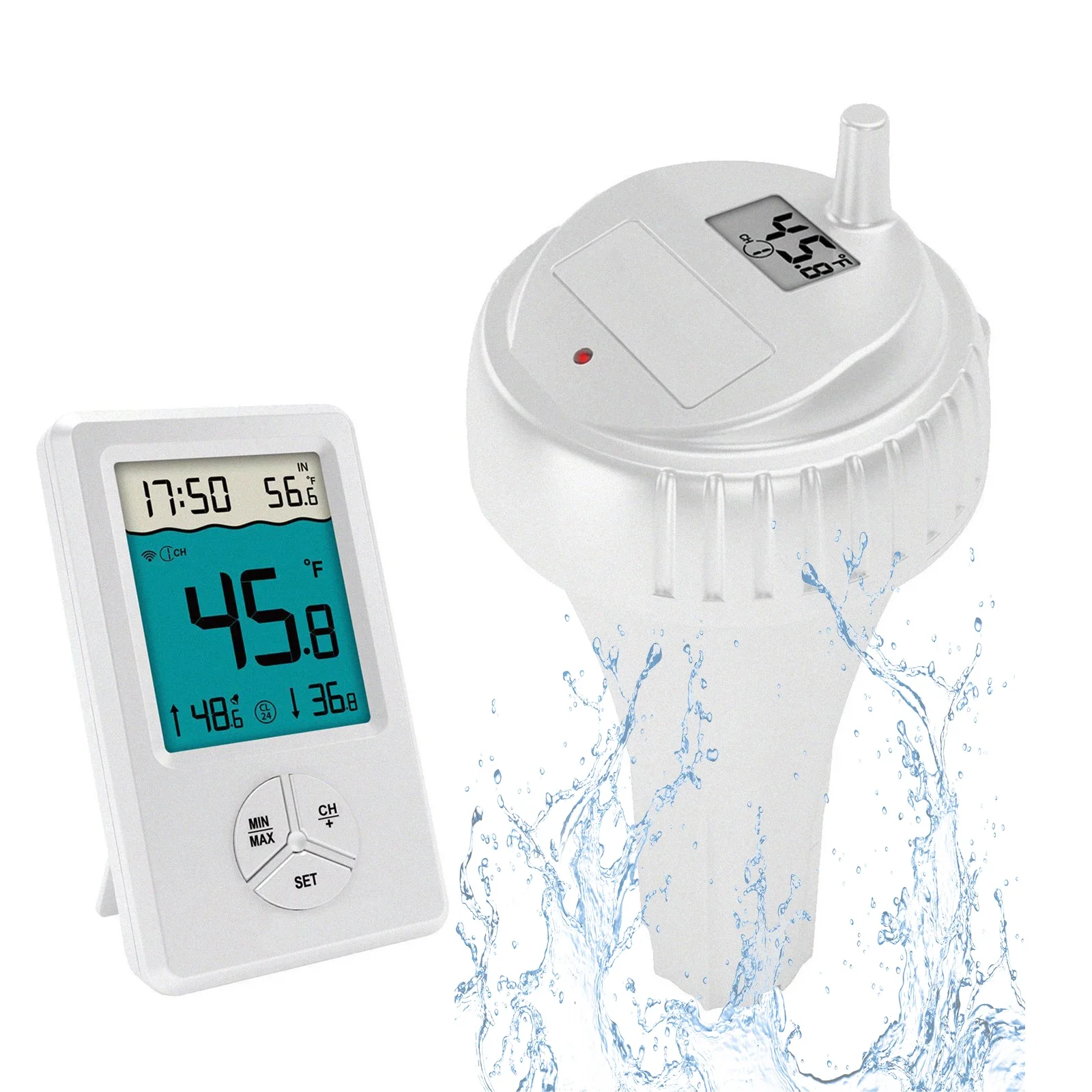 

Wireless Pool Thermometer IPX7 Waterproof Indoor Outdoor Digital Floating Temperature Monitor For Pond Bath Aquariums