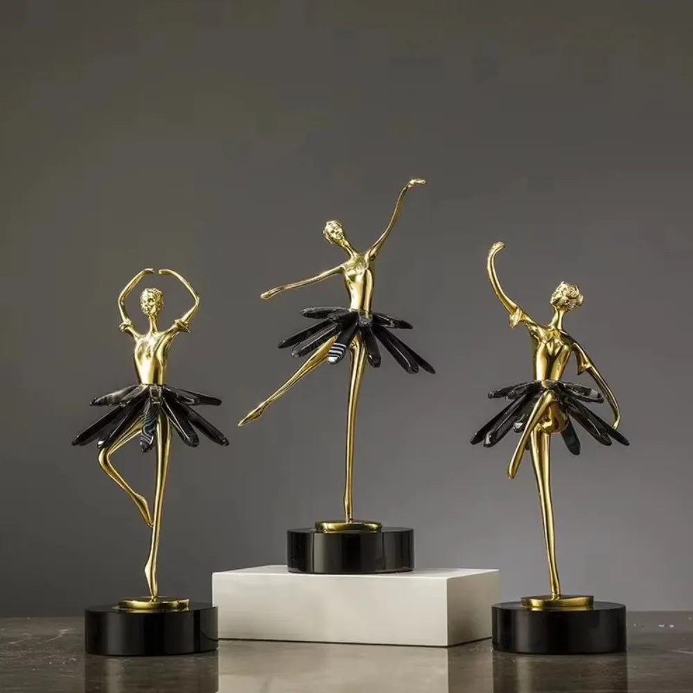 Purple Metal Ballerina Figurine Creative Ballet Girl Statue Metal Craft For Home Tabletop Wedding Decoration Ornament