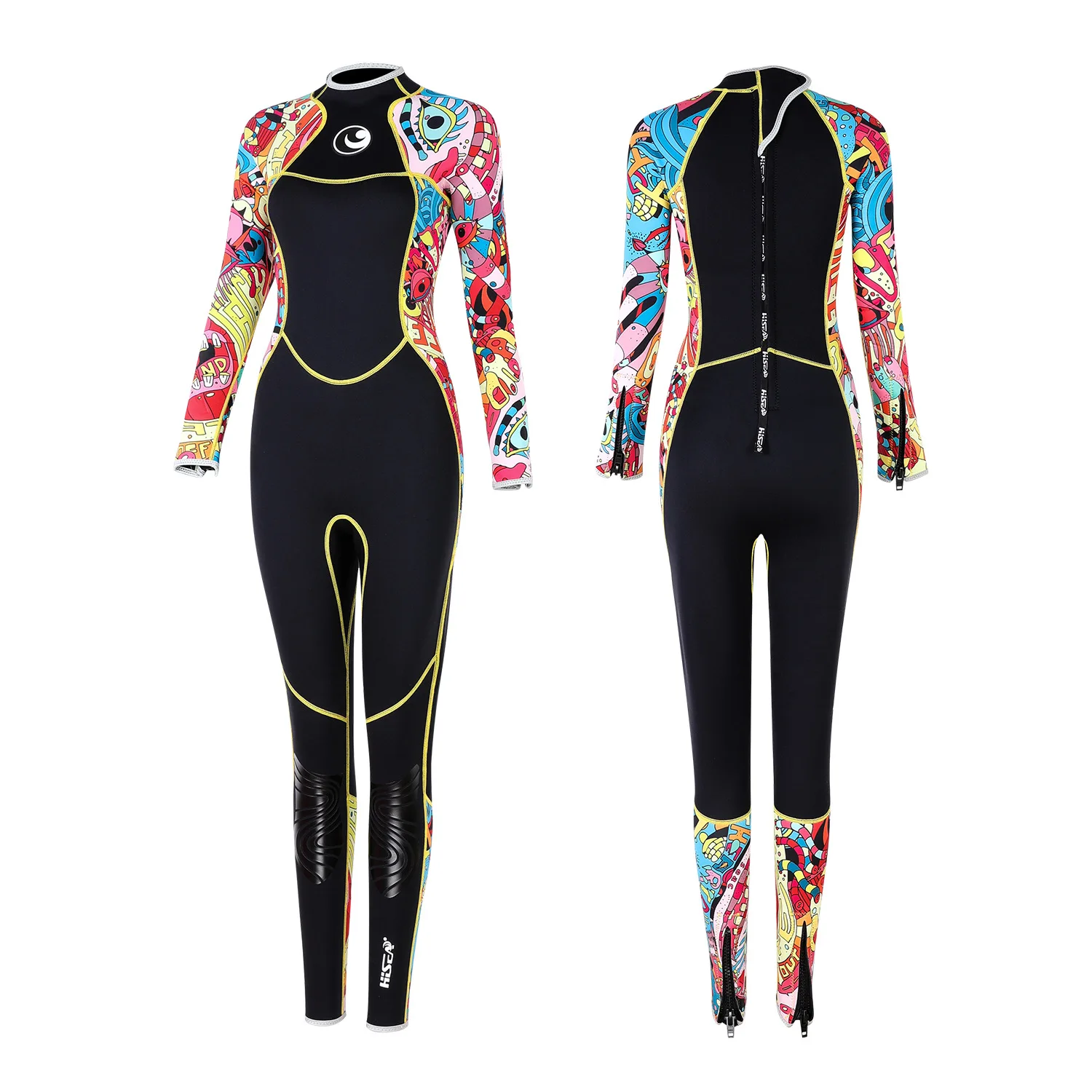 Trajes de una pieza para mujer, traje de buceo, kayak, surf, manga larga, neopreno de 3mm