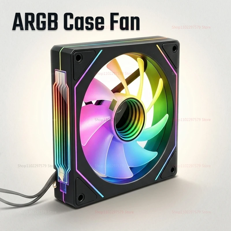 Ventilateur de boîtier ARGB Prism 5 Pro 12CM – Silencieux, PWM / Contrôle de température, 5V 3 broches, Ventilateur RGB à haut débit d'air pour PC Gaming et configurations personnalisées
