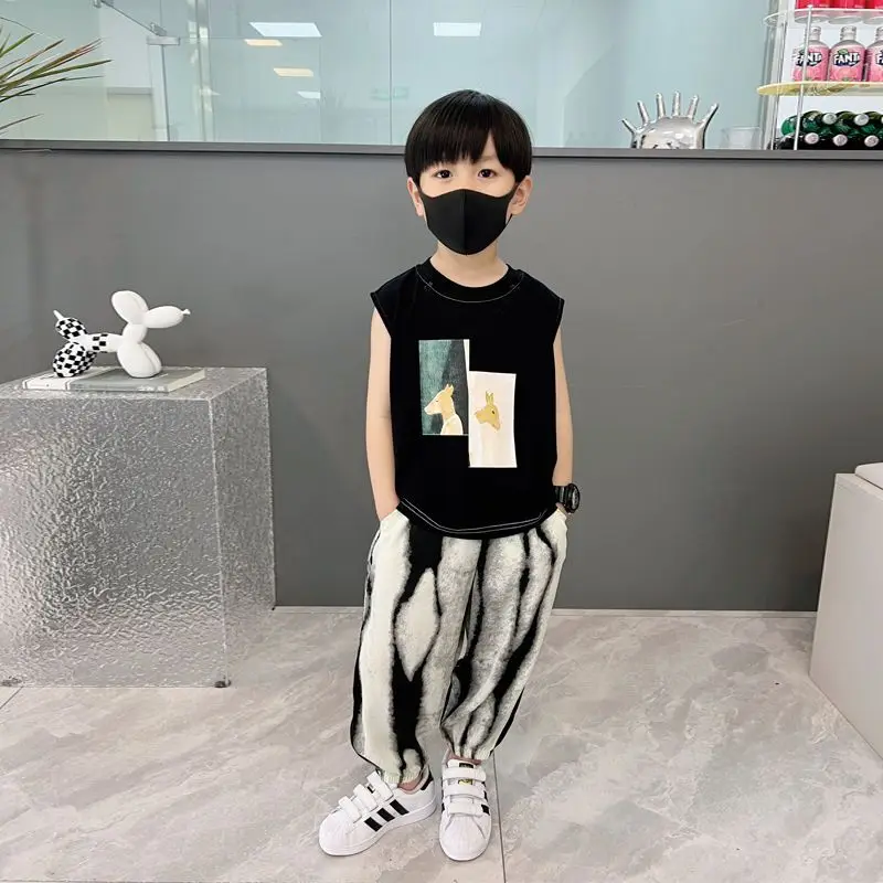 

Комплект жилета Одежда для мальчиков Детские шорты от 8 до 12 лет Летний костюм Детский бутик для мальчиков 4 Одежда для малышей Футболка 7