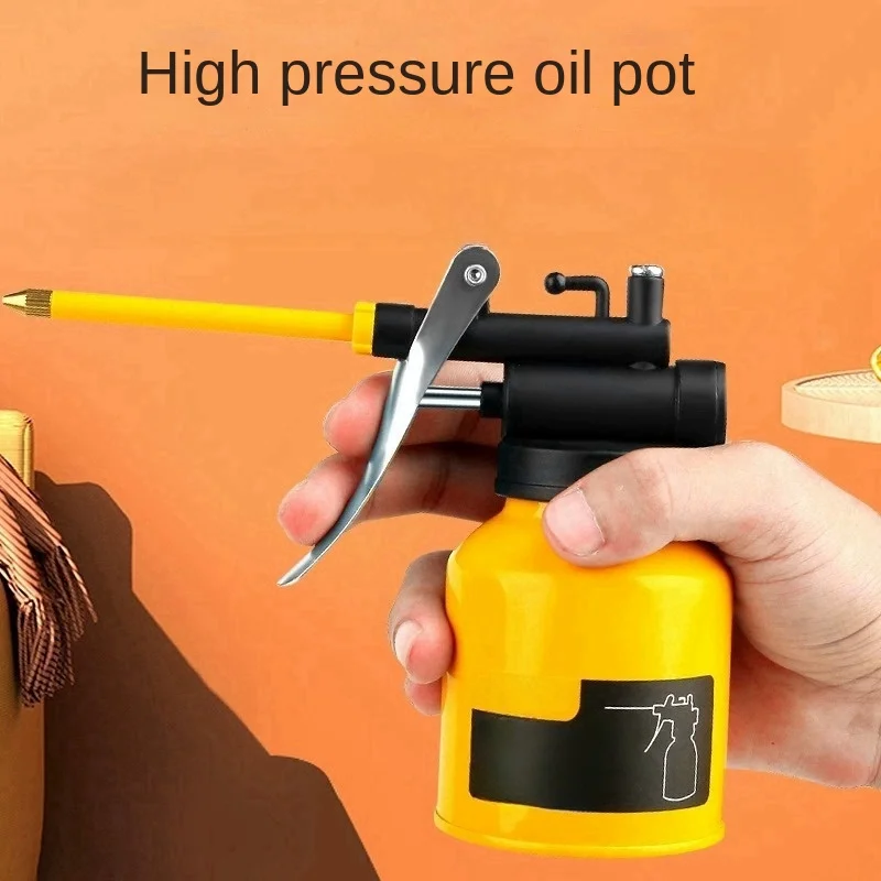 Oil Can Lubrication Metal High Pressure Pump Grease Guns Bottle Car Repair Tool 250ml High-pressure Oil Gun Filling Pot Manual