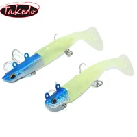 TAKEDO LS09 PVC Swimbait cabeza de Metal Pesca en el mar cebos artificiales Señuelos de Pesca señuelo suave cebos blandos Señuelos de Pesca señuelo de lubina