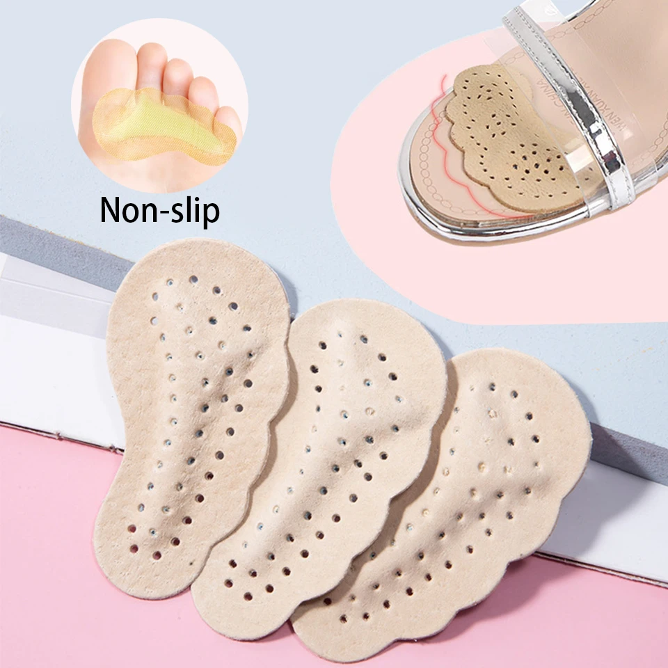 Leather Forefoot Pad for Women Sandals High Heels Non-slip Shoes Insoles for Women's Shoes Insert Adhesive Anti Slip Stickers