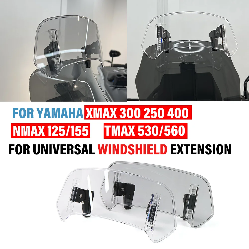 

FOR YAMAHA XMAX300 250 400 NMAX 125 155 TMAX 530 560 Universal Motorcycle Adjustable Front Windshield Fairing Air Spoiler Kit