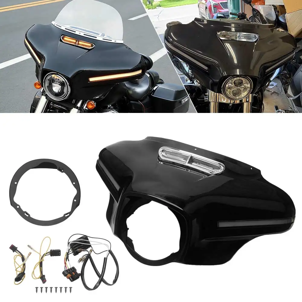

Brand New Outer Fairing With Led Turn Signal Light For Harley Touring Electra Glide Street Glide Tri Glide 2014-2025 Chrome Vent