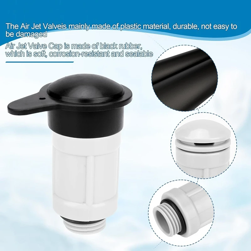 12363 12373 Air Jet Valve & Air Jet Valve Cap Fit For Intex Above Ground Pool Inlet Compatible With 26165EH, 26167EH