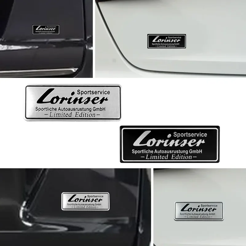 Car Styling 3D Aluminum Lorinser Emblem Car Body Side Rear Trunk Badge Fender Sticker Decoration Auto Accessories