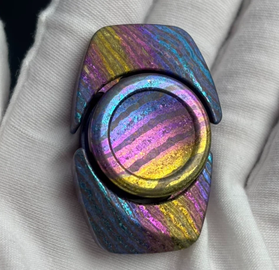 Used EDC TW Cloud Pivot Rainbow Ice Crystal Timascus Haptic Spinner Fingertip Gyroscope Decompression Toys For Adult