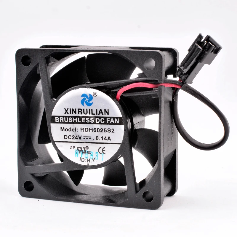 RDH6025S2 6cm 60mm fan 60x60x25mm DC24V 0.14A 2 wires 2 ball bearings for the cooling fan of the inverter