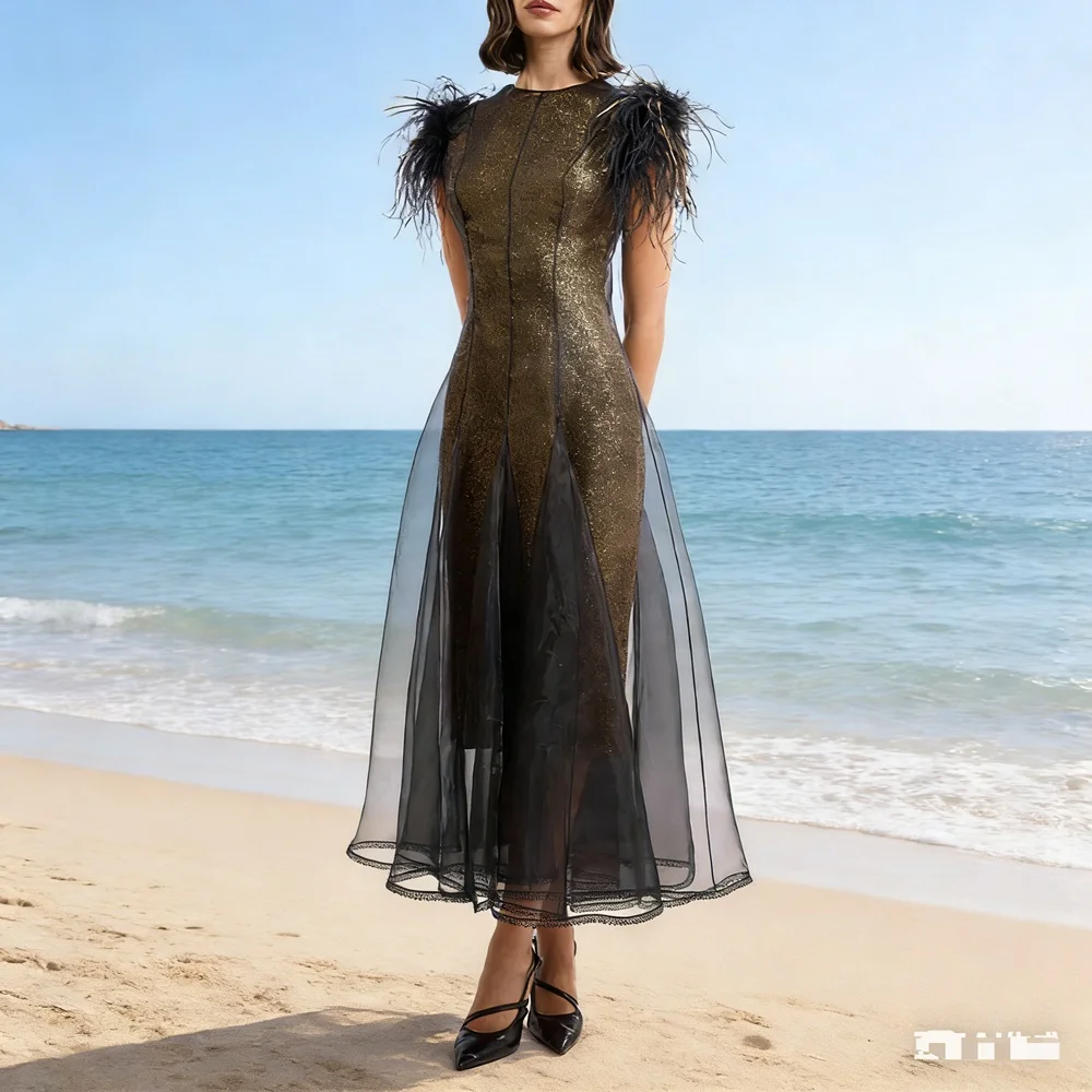 

Customized Elegant Long Evening Dresses for Special Occasions O-Neck Ankle-Length A-Line Women Gala Party Dress 2026