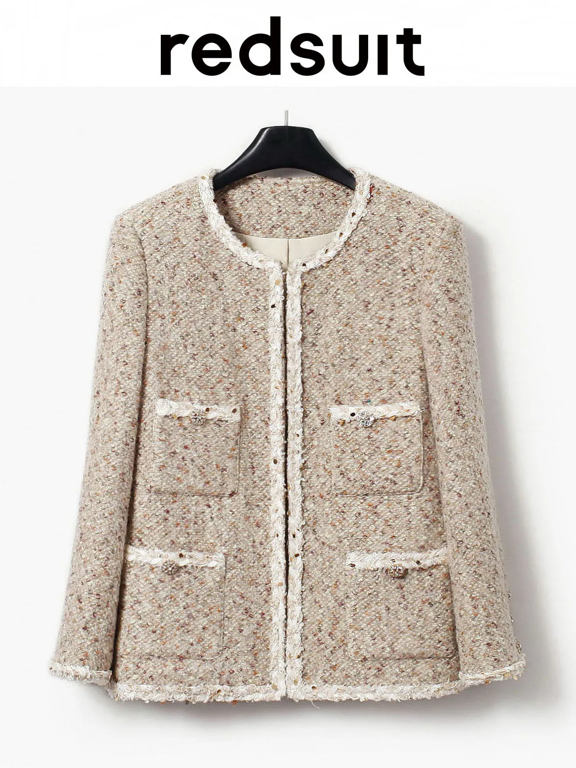 New Gentle temperament, pink highlighted white jacket, medium to long versatile top Custom Size