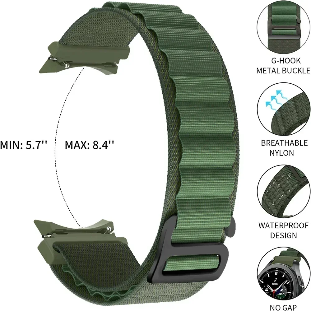 Correa deportiva Alpine Loop para Samsung Galaxy Watch 7/6/5/4 44mm 40mm 5pro 45mm pulsera de nailon Galaxy watch 6 Classic 43/47/42