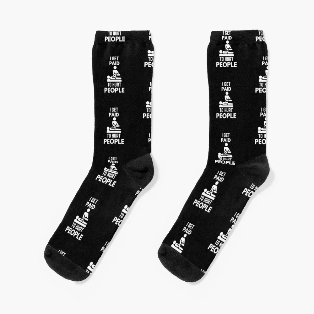 I Get Paid To Hurt People Physical Therapy Sarcasm Socks crazy floral Woman Socks Men's