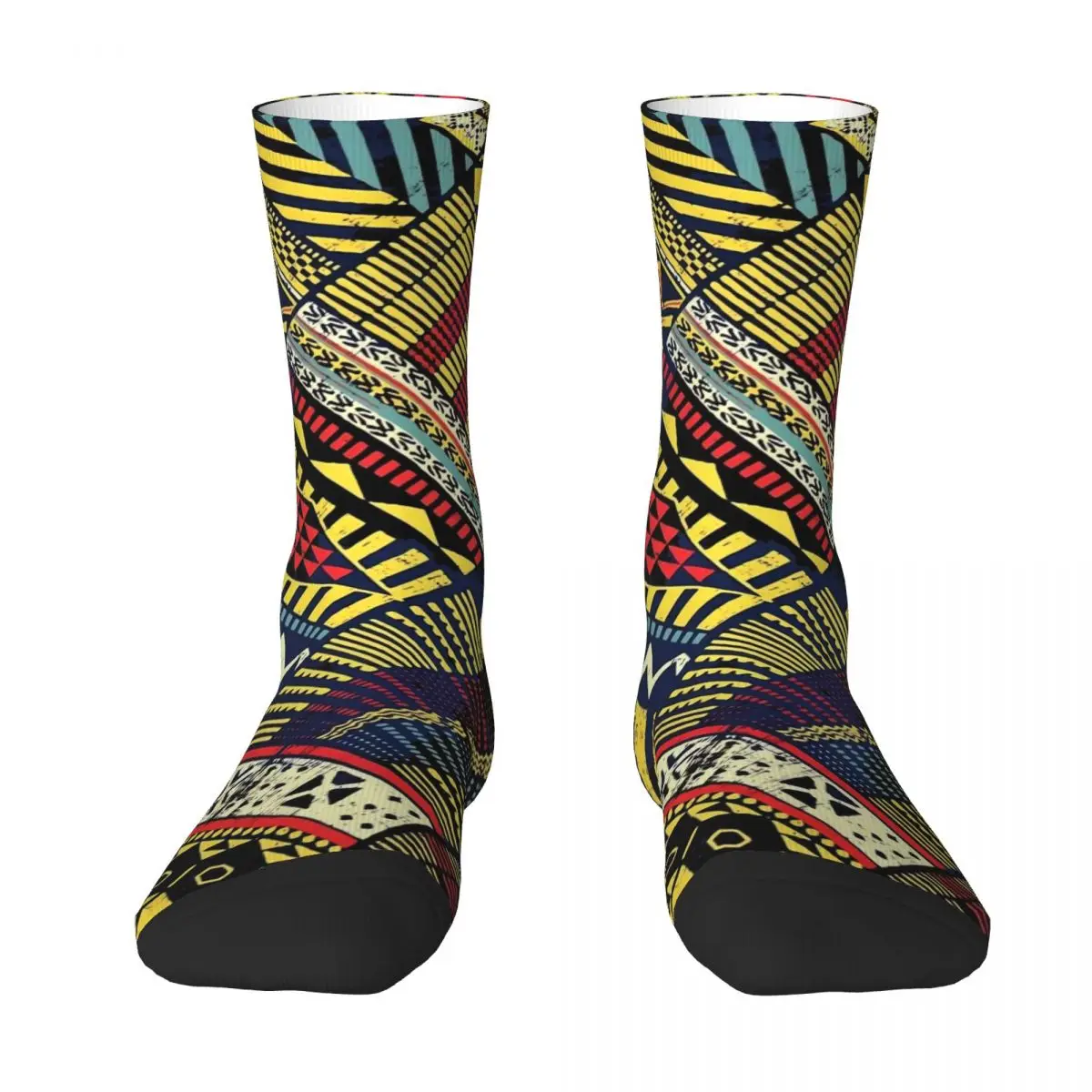 Patchwork Print Socks African Style Novelty Stockings Ladies Soft Breathable Running Sports Socks Winter Custom Anti Sweat Socks